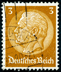 portrait of Paul von Hindenburg (2nd President of German Reich), without inscription, from series...