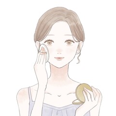 女性　スキンケア　パウダー