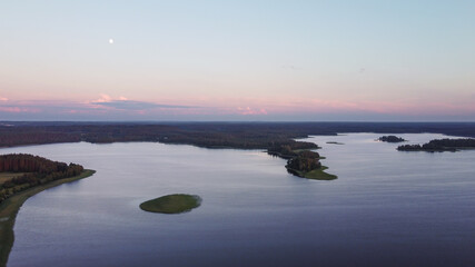 Fototapeta na wymiar Calm lake at sunset