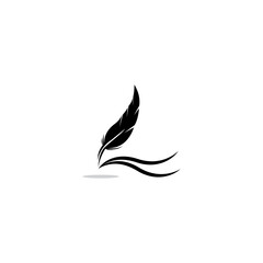 feather pen symbol icon vector logo