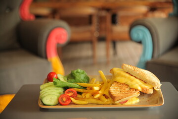 grilled chicken and vegetables