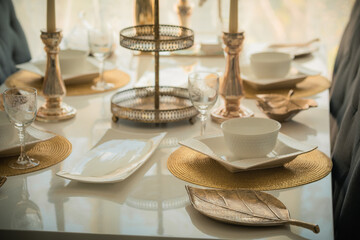 table set for a dinner