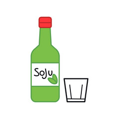 Isolated soju bottle beverage icon