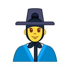 Isolated traditional south korean man with clothes