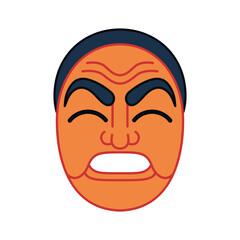 Isolated traditional south korea mask