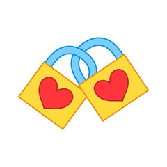 Isolated pair of padlocks icon