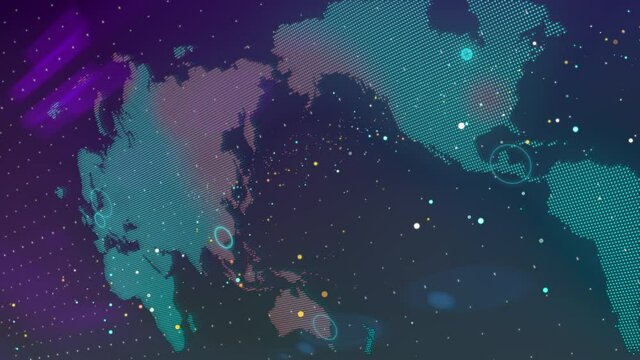 hologram world map corona virus pandemic animation