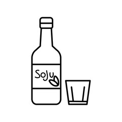 Isolated soju bottle beverage icon