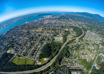 Stock aerial photo of North Vancouver, BC, Canada