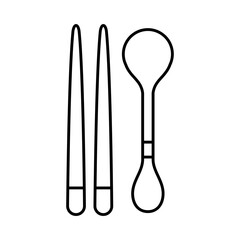 Isolated traditional silver chopstick icon