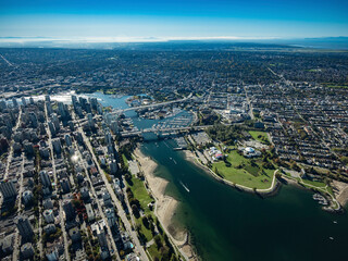 Stock aerial photo of False Creek Vancouver, Canada