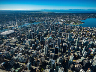 Obraz premium Stock aerial photo of Downtown Vancouver BC, Canada