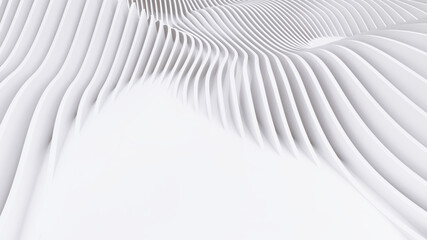 Abstract Curved Shapes. White Circular Background.