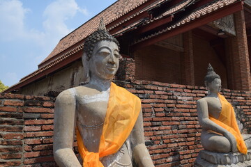 Stone Buddha statue in Ayutthaya Wat Yai Chai Mongkhon