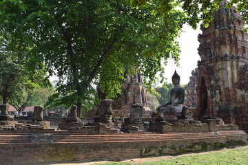 Part of  Wat Phra Mahathat temple complex in Ayutthaya Thailand