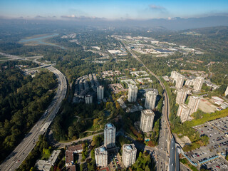 Stock aerial photo of Lougheed Town Center, Canada