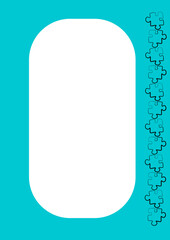 Vertical illustration format A4 - the design of the screen of the phone or tablet for inscriptions and photos