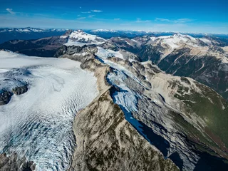 Tuinposter Stock aerial photo of Mamquam Mountain and glaciers Garibaldi Provincial Park, Canada © Overflightstock