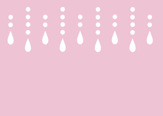 雨のしずく　ピンク色の背景