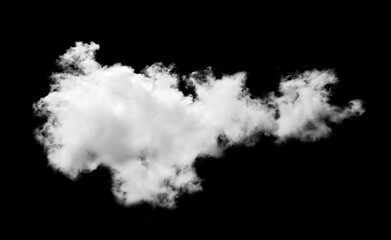 Fototapeta na wymiar fog white clouds or haze For designs isolated on black background