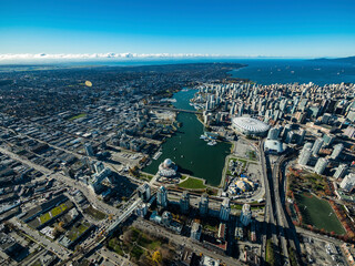 Stock aerial photo of False Creek Vancouver, Canada