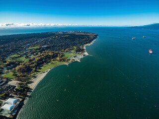 Stock aerial photo of Beaches and Point Grey Vancouver, Canada