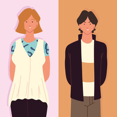 youth man and woman