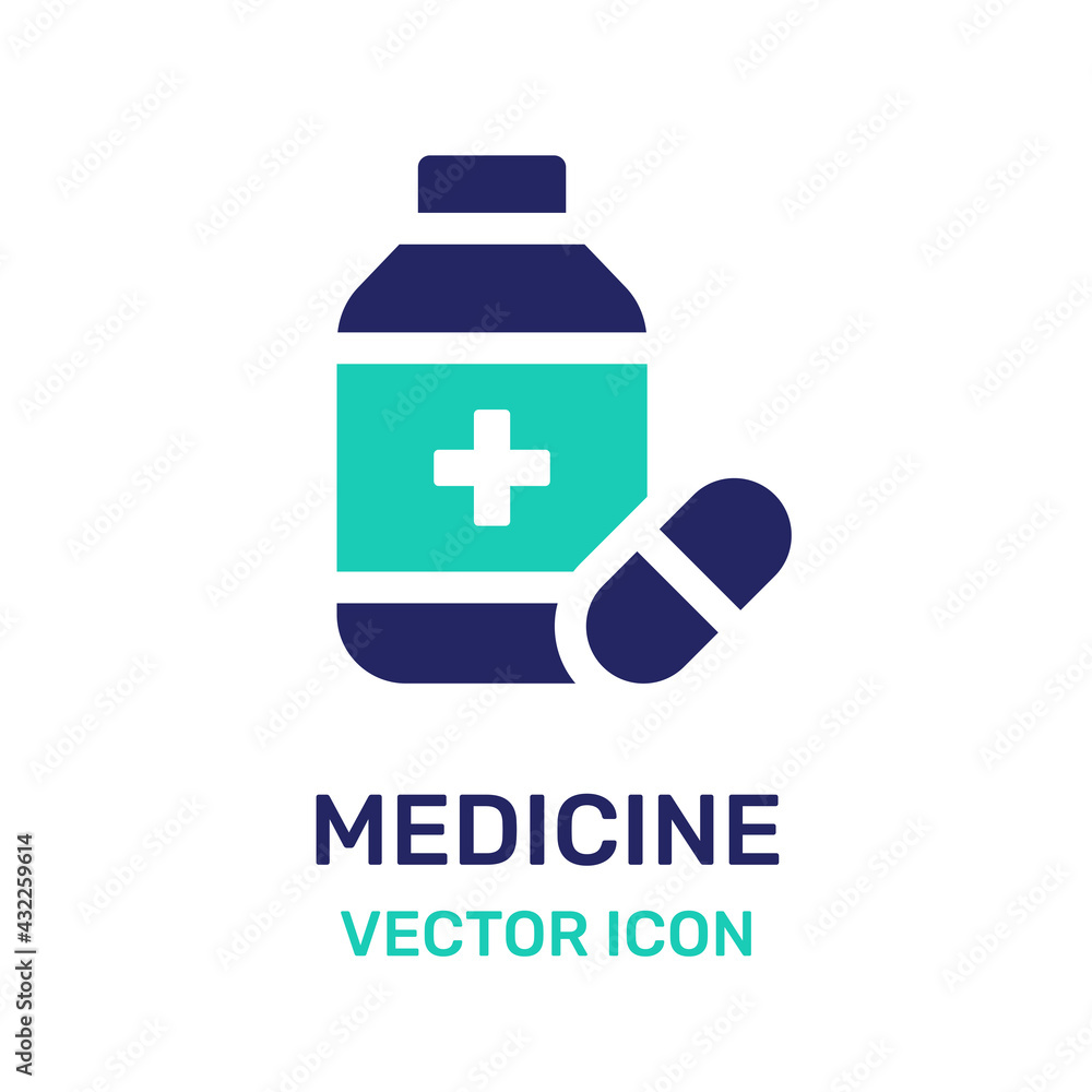 Wall mural medicine pills vector icon