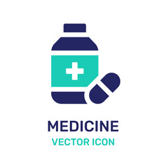 Medicine pills vector icon