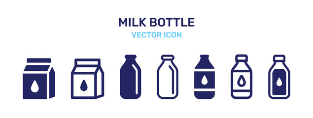 Milk bottle icon. Dairy product vector.
