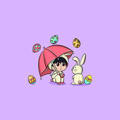 Happy Easter, the girl with the umbrella
