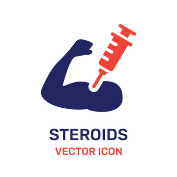 Steroids Injection Icon Vector. Building Muscle Concept