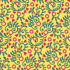 Spring Nordic Folk Seamless Pattern