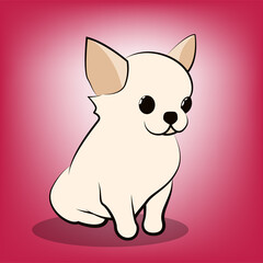 Cute Cartoon Vector Illustration of a Chihuahua  puppy dog