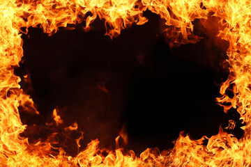 Frame background with flames in the corners.4397