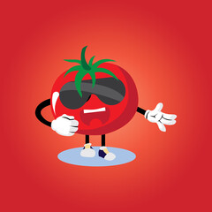 premium tomato fruit cartoon icon logo