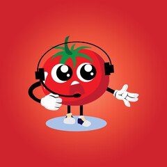 premium tomato fruit cartoon icon logo