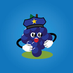 premium grape fruit cartoon icon logo