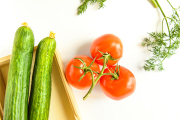 tomatoes and cucumbers