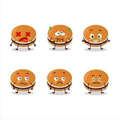 Dorayaki cartoon in character with nope expression