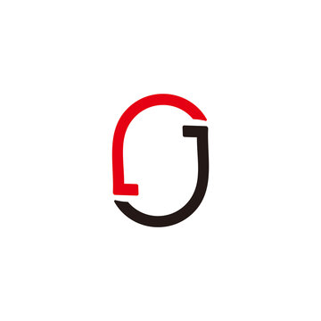 recommend clip art: letter rj round motion geometric simple logo vector