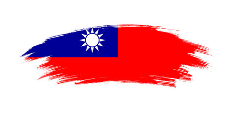 Artistic grunge brush flag of Taiwan isolated on white background