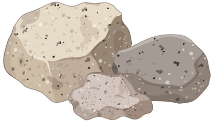 Group of granite stones on white background