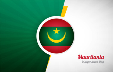 Happy independence day of Mauritania greeting background. Abstract Mauritania country flag illustration