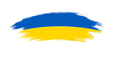 Artistic grunge brush flag of Ukraine isolated on white background