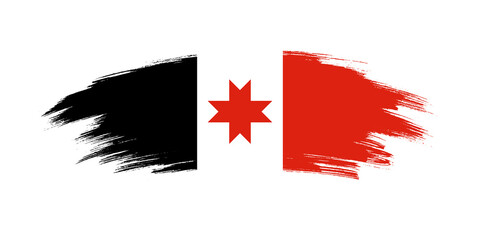 Artistic grunge brush flag of Udmurtia isolated on white background