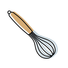 Whisk. Kitchenware sketch. Doodle line vector kitchen utensil and tool. Cutlery illustration