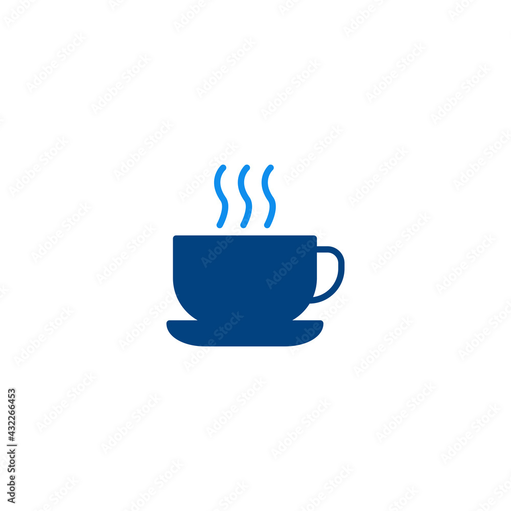 Poster coffe cup flat icon vector for computer, web and mobile app