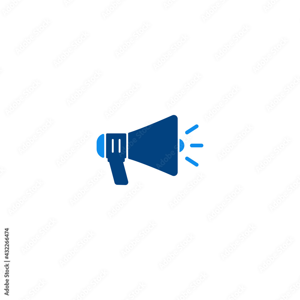 Poster megaphone flat icon vector for computer, web and mobile app