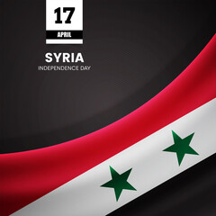 Creative Syria flag on fabric texture. Vintage style independence day background
